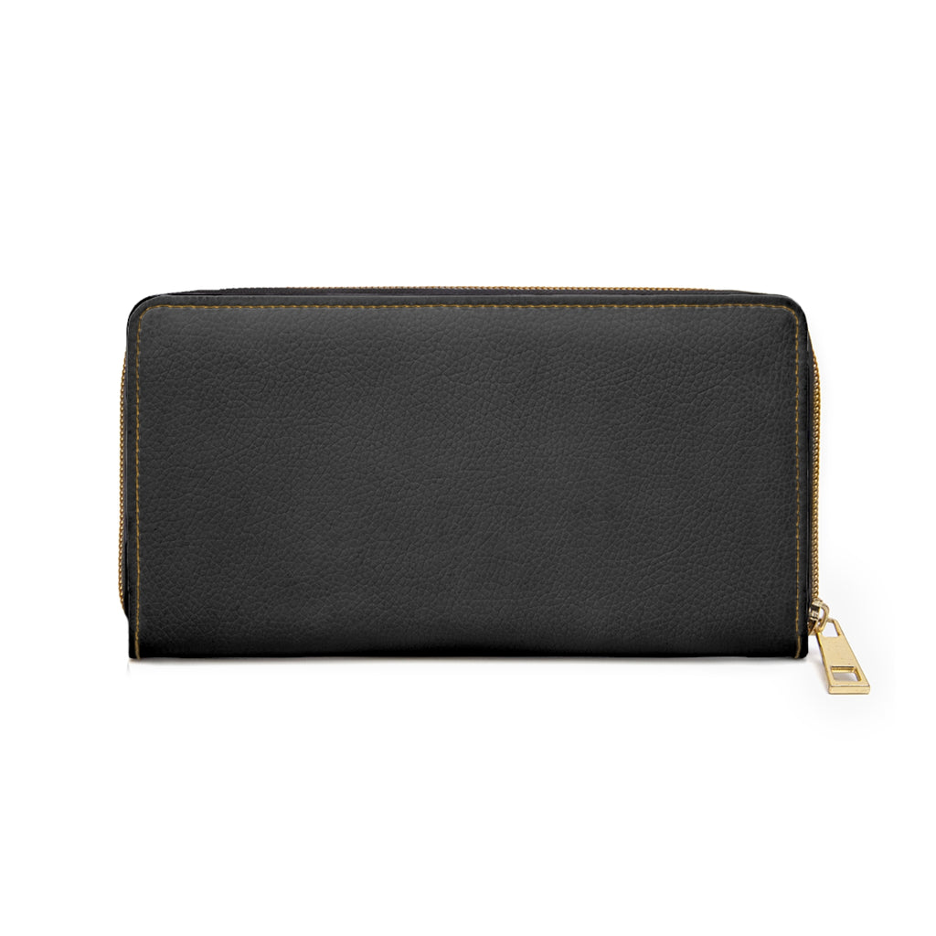 Elegant Black Leather Wallet with 'SN' Monogram