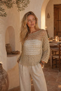 Crochet sweater gold MAYA