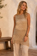 Crocheted knit dress gold MAYA