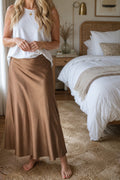 Satin skirt light brown MIA