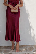 Satin skirt burgundy MIA