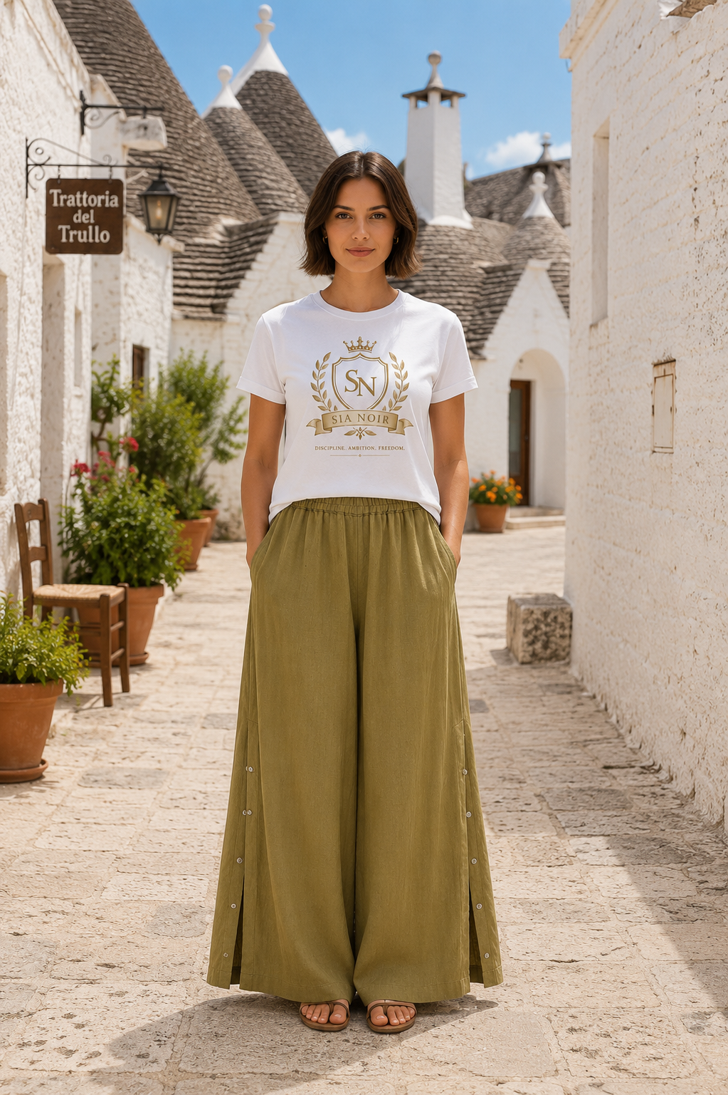 Olive Khaki Linen Zayn Trousers