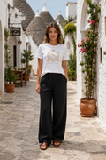 Black Linen Willow Trousers