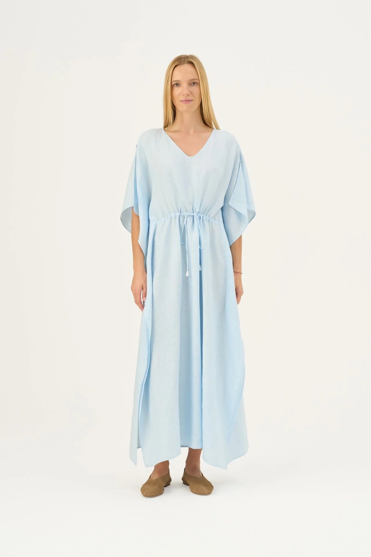 Baby Blue Linen Sol Dress