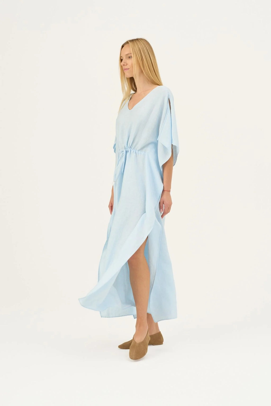 Baby Blue Linen Sol Dress