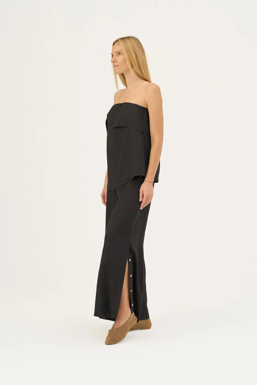 Black Linen Zayn Trousers