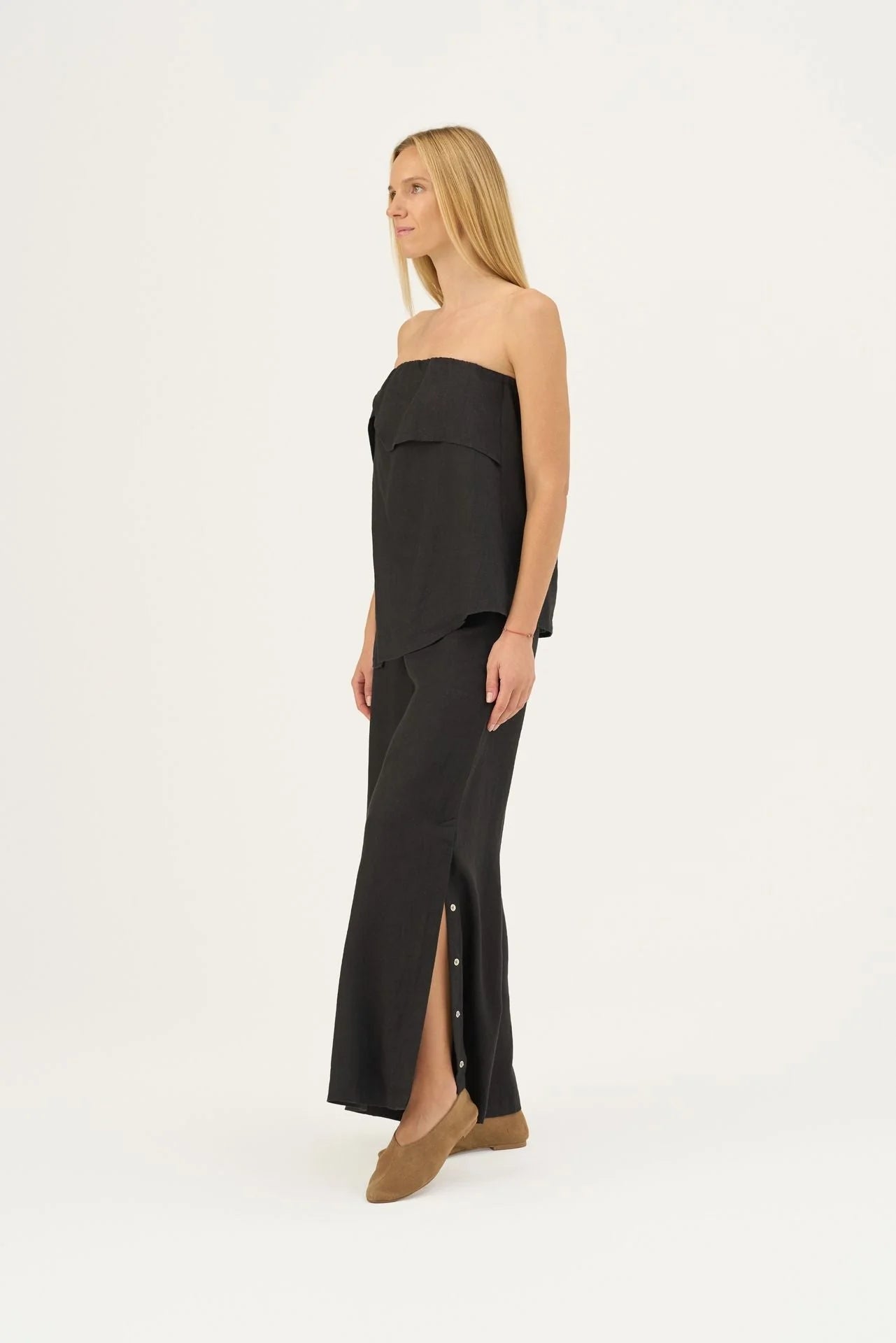 Black Linen Zayn Trousers