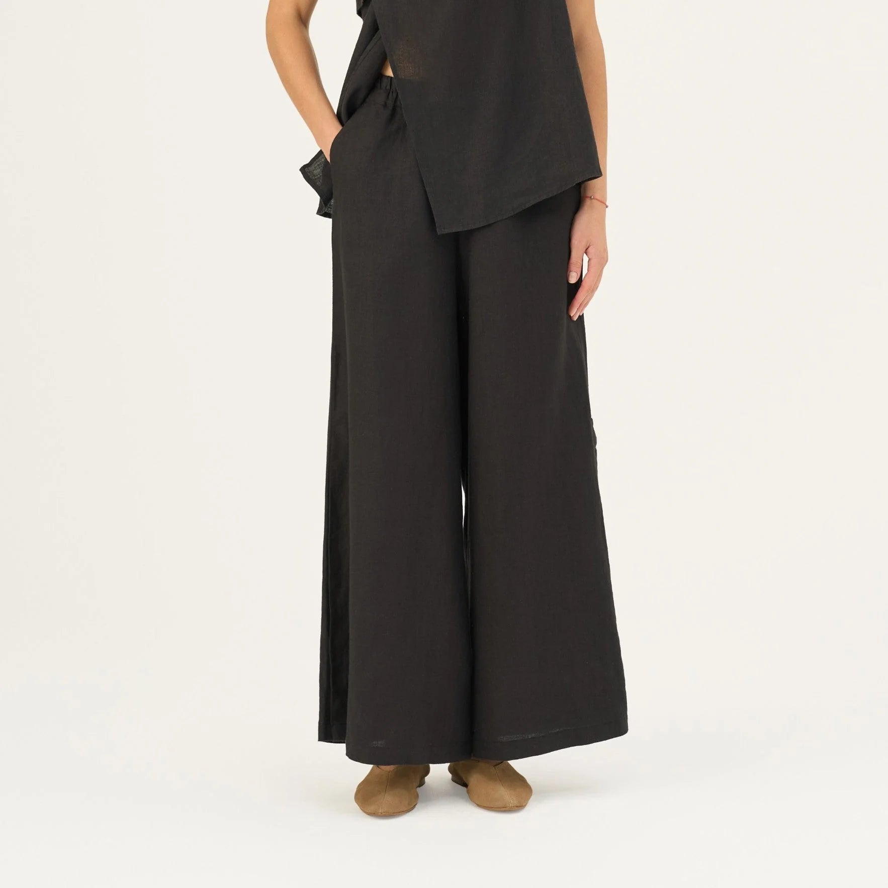 Black Linen Zayn Trousers