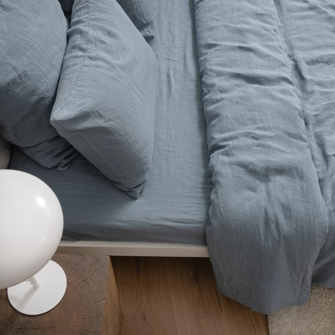 Blue Fog Linen Duvet Cover Set