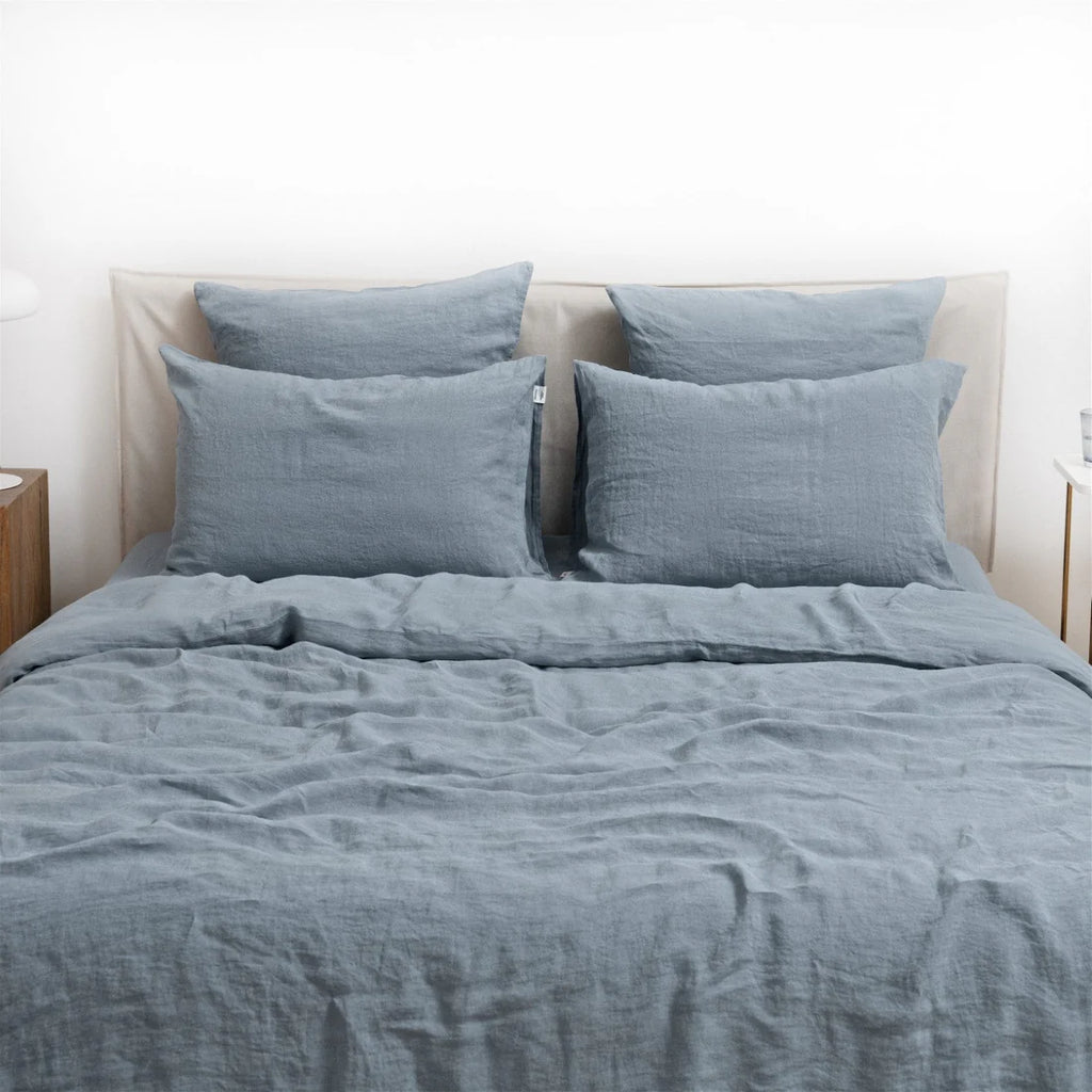 Blue Fog Linen Duvet Cover Set
