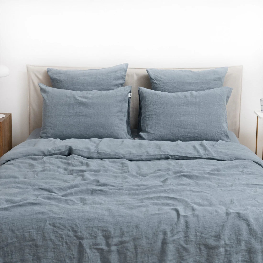 Blue Fog Linen Duvet Cover Set
