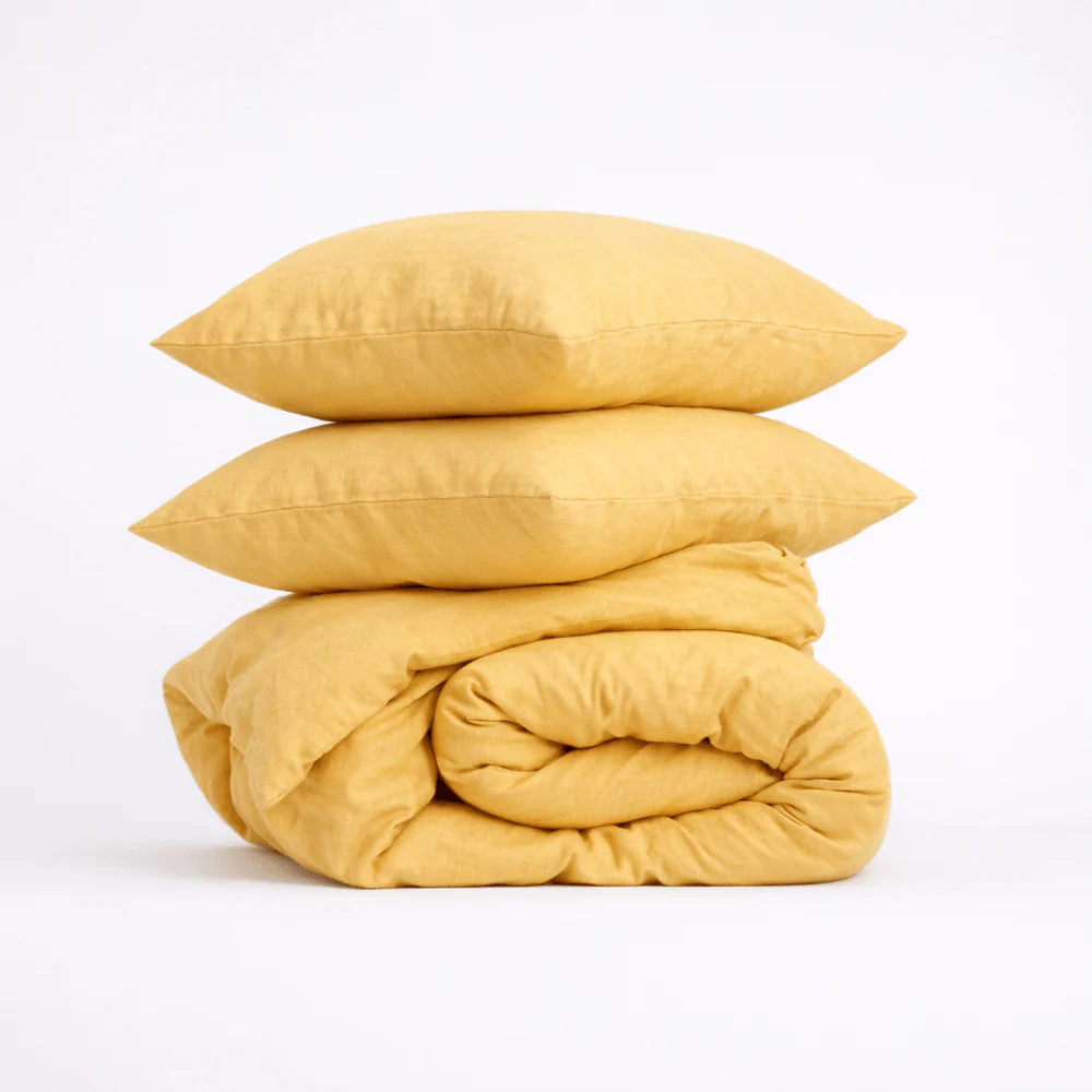 Butter Linen Duvet Cover Set