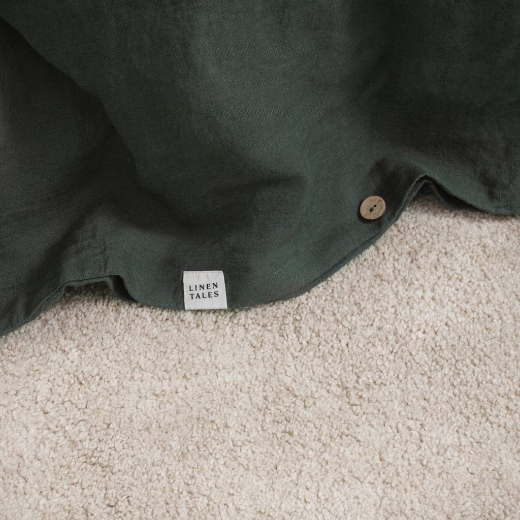 Forest Green Linen Duvet Cover Set