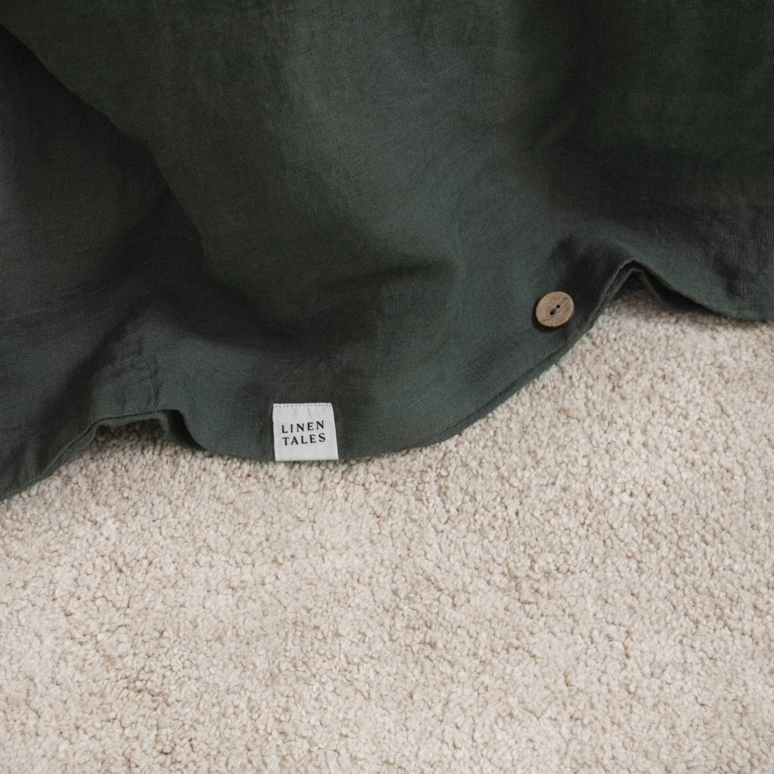Forest Green Linen Duvet Cover Set