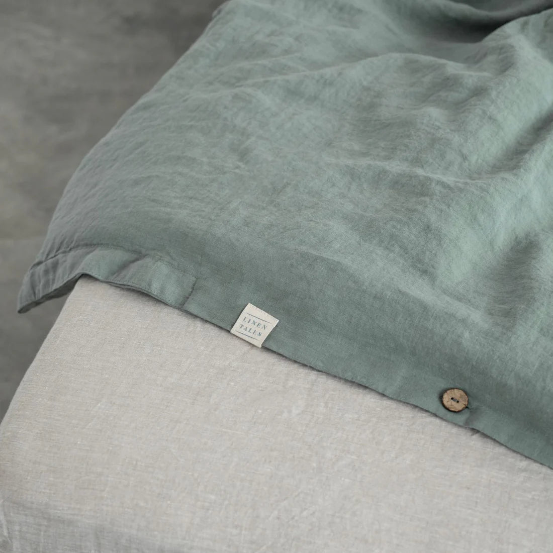 Green Milieu Linen Duvet Cover Set