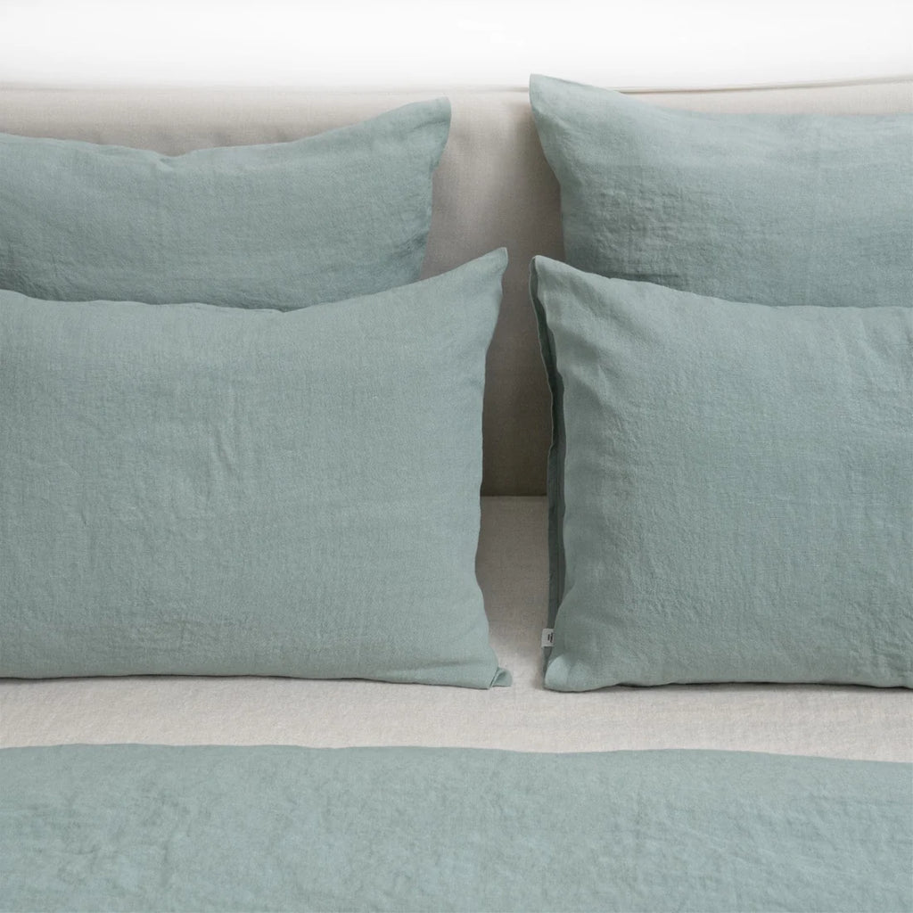 Green Milieu Linen Duvet Cover Set