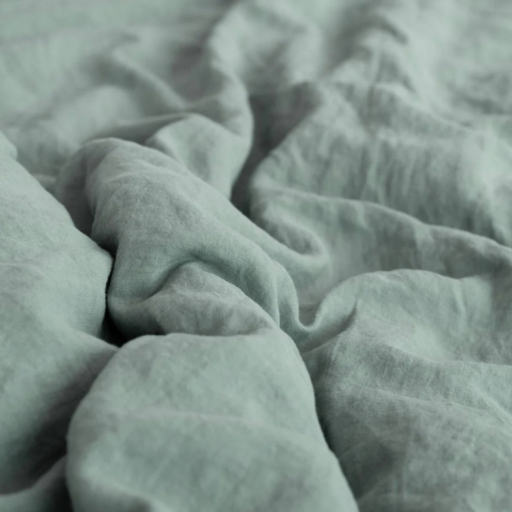 Green Milieu Linen Duvet Cover Set