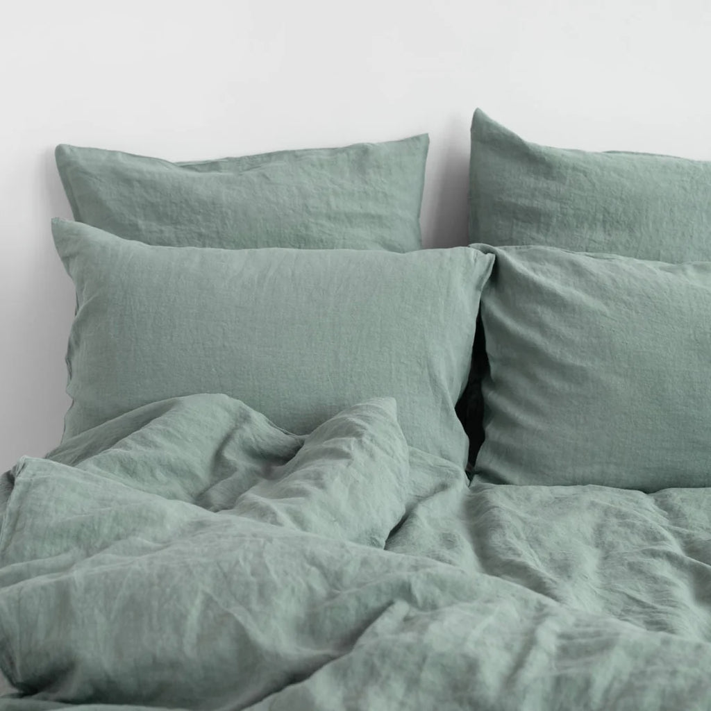 Green Milieu Linen Duvet Cover Set
