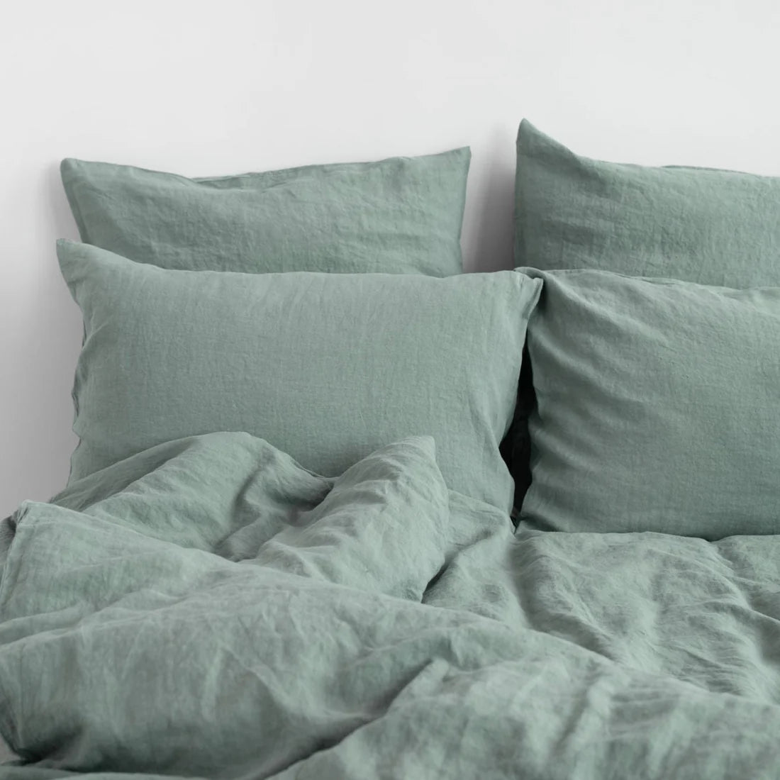 Green Milieu Linen Duvet Cover Set