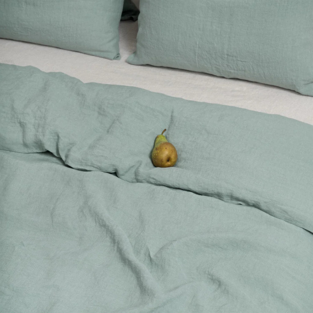 Green Milieu Linen Duvet Cover Set