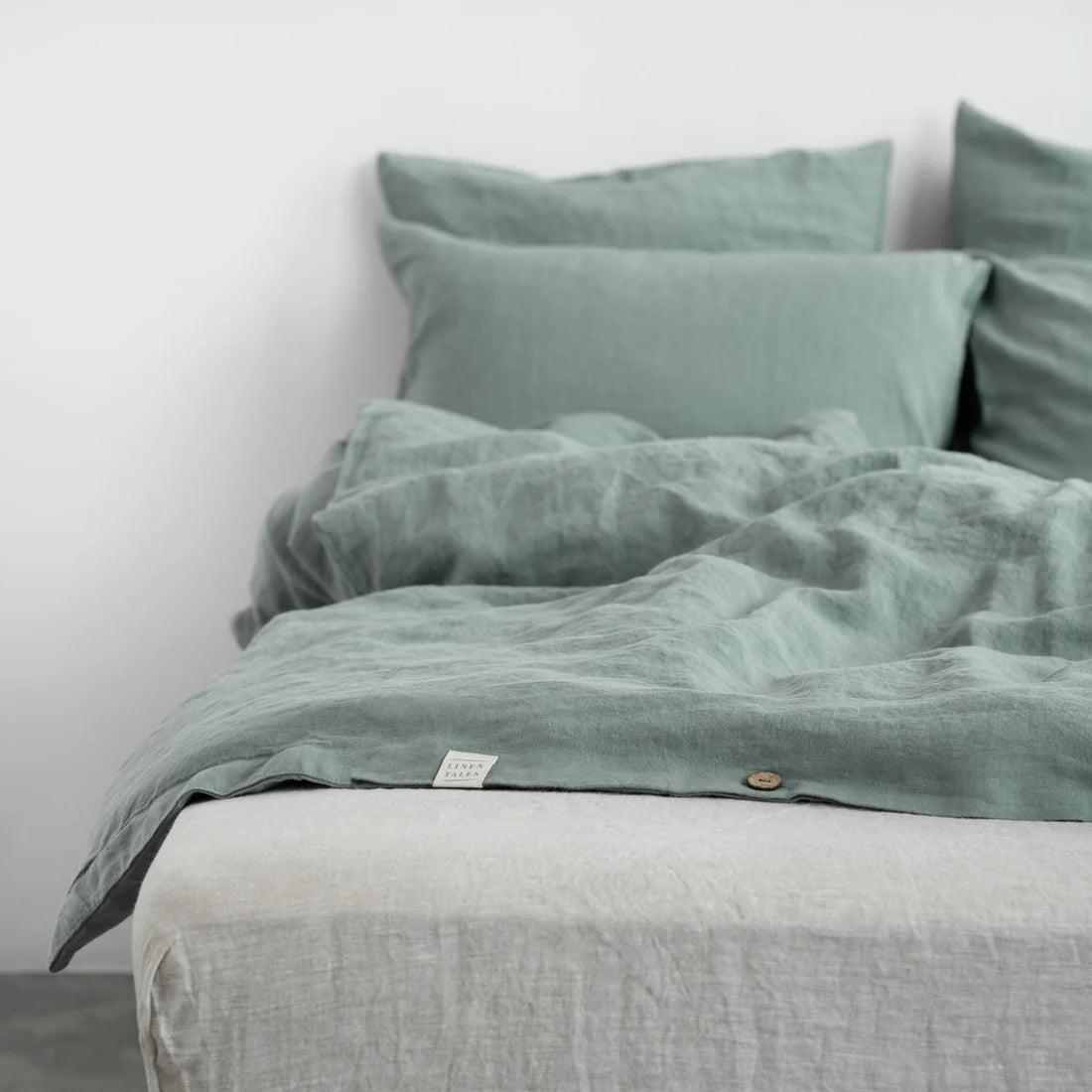 Green Milieu Linen Duvet Cover Set