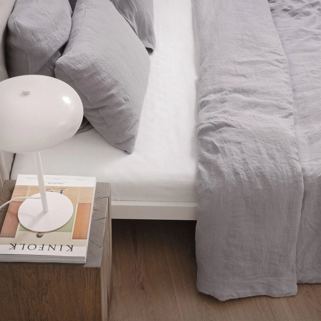 Light Grey Linen Duvet Cover Set