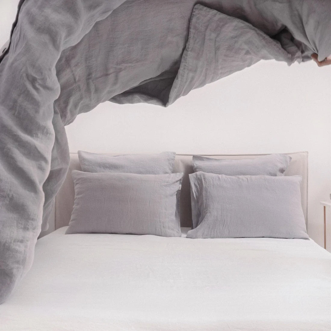 Light Grey Linen Duvet Cover Set